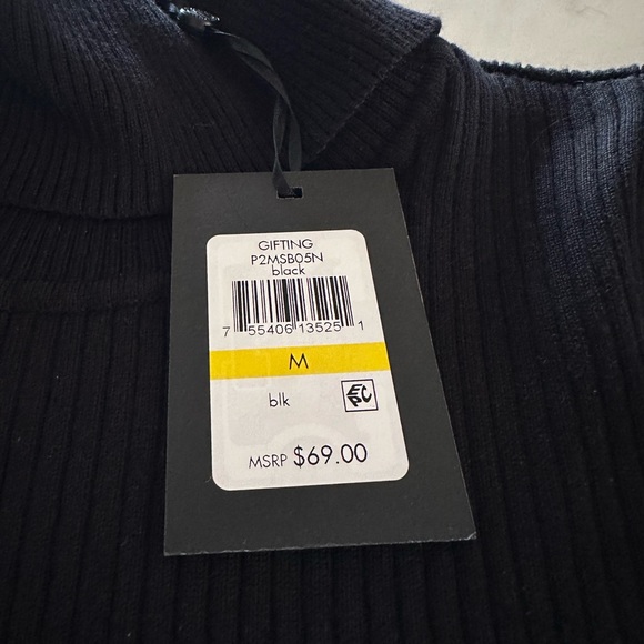 DKNY Ribbed turtleneck sweater puffer sleeve - Picture 6 of 6